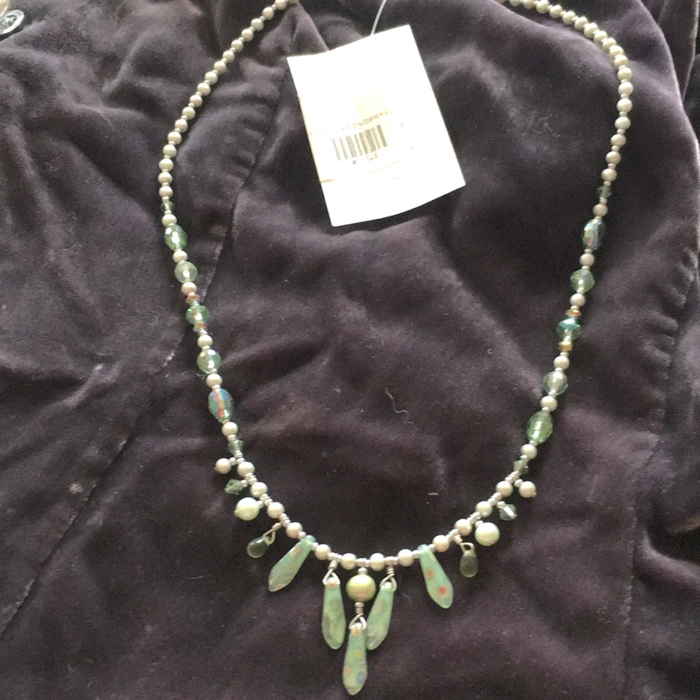 fresh water pearl/glass bead necklace